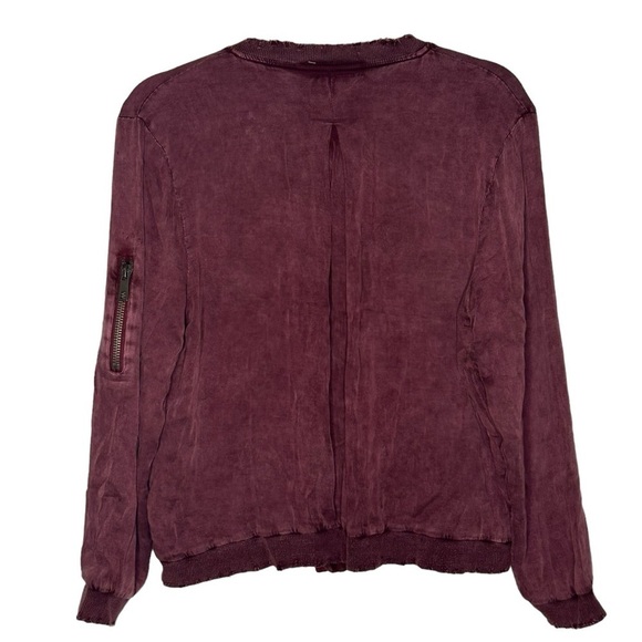 Chaser Burgundy Mineral Wash Button Down Jacket NWT - Picture 2 of 10